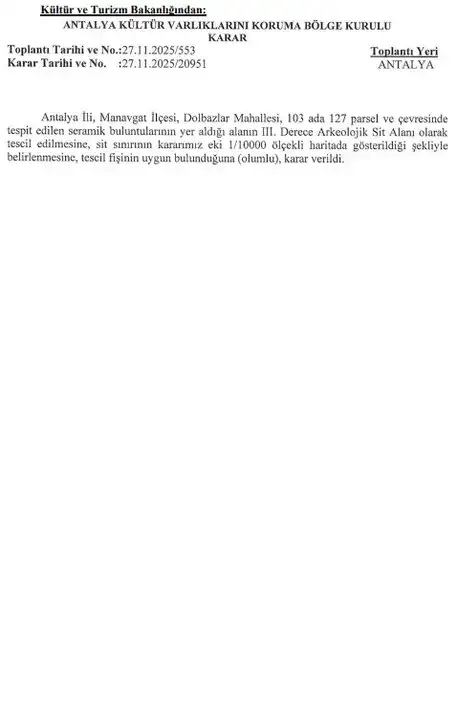 Manavgat’ta Antalya Büyükşehir Mezarlık Alanı Dahil 3 Koruma Kararı 7